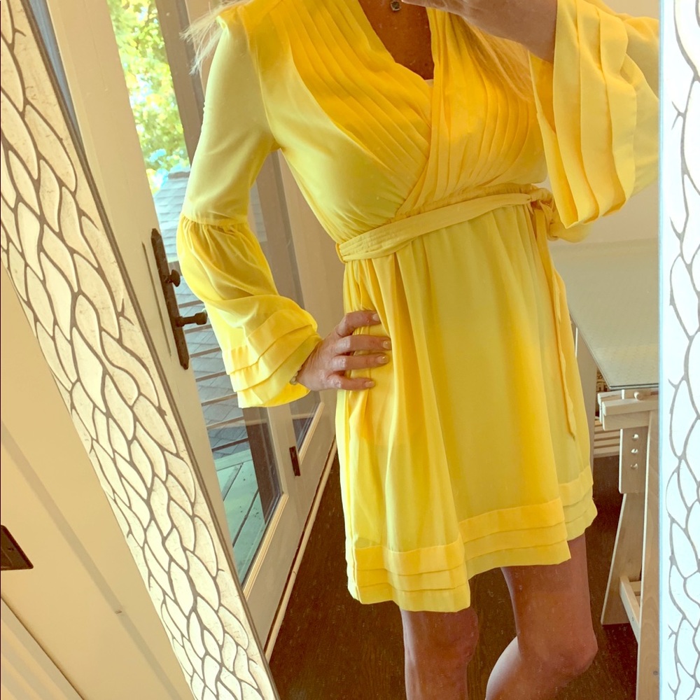 Yellow Wide Sleeve Dress